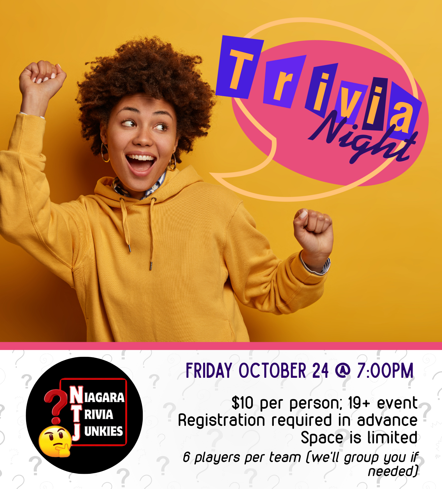 Poster for Trivia. Registration Required.