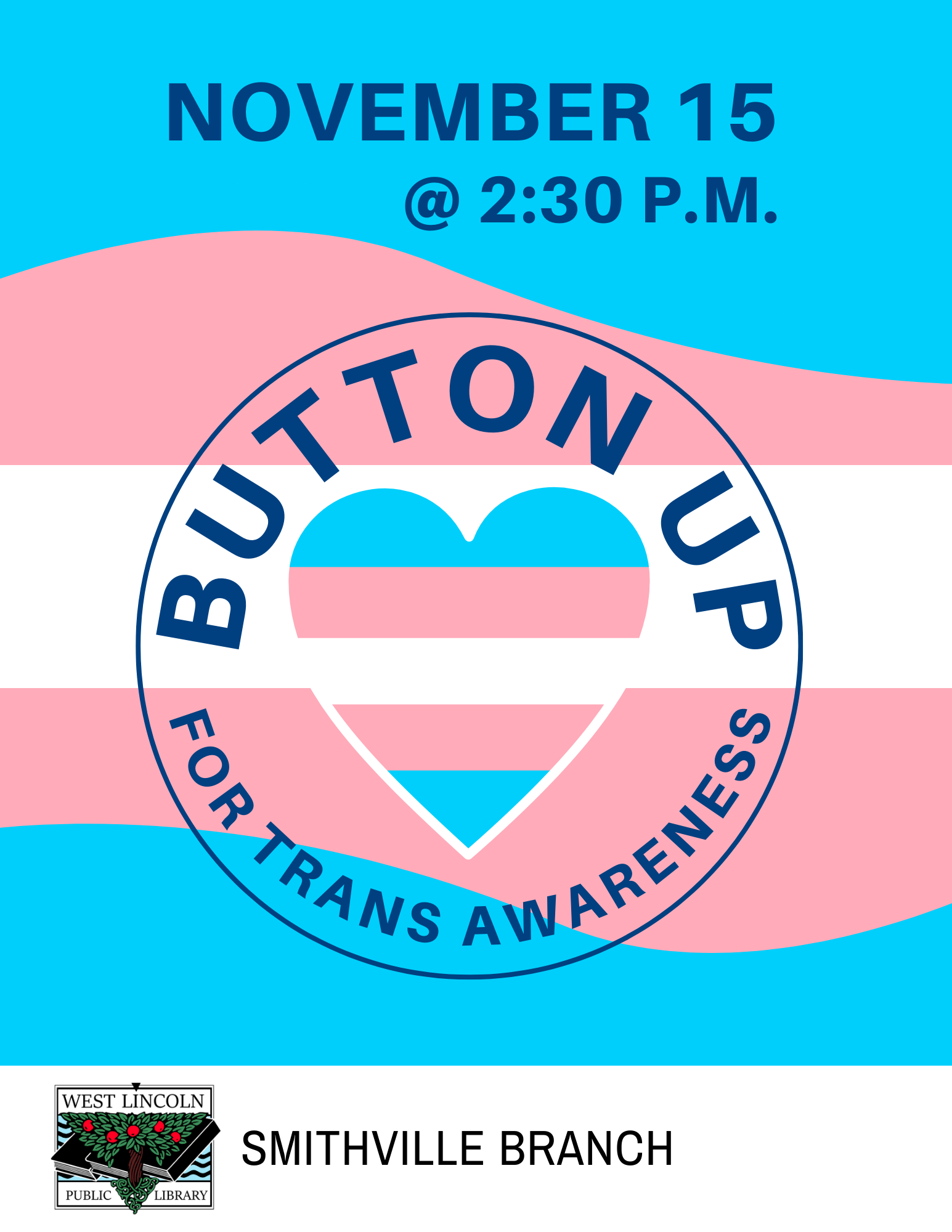 Button Up for Trans Awareness poster